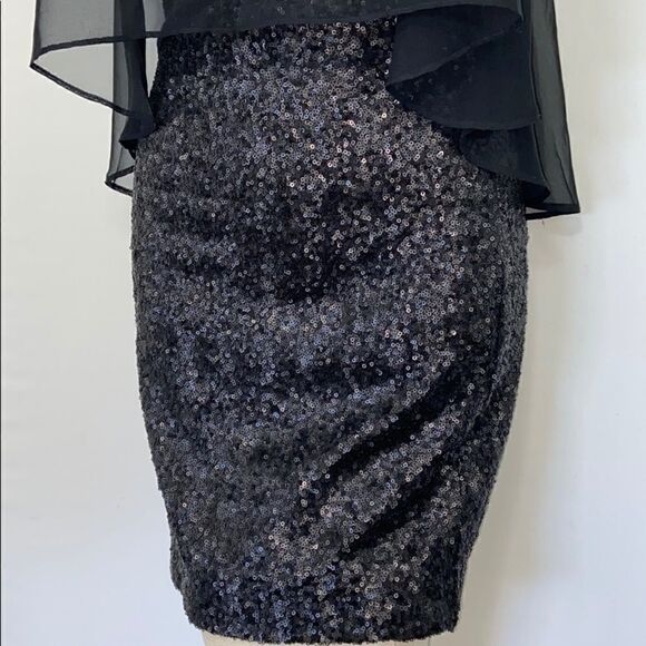 Dress The Population  Dress Black Sequin Peplum Dress New with Tags Sz XS - Picture 4 of 9